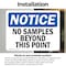Signmission No Samples Beyond This Point OSHA Notice Sign, Vinyl Decal, 7in W x 5in L, 2PK OS-2PACK-NS-D-57-L-14786 - alternate 3